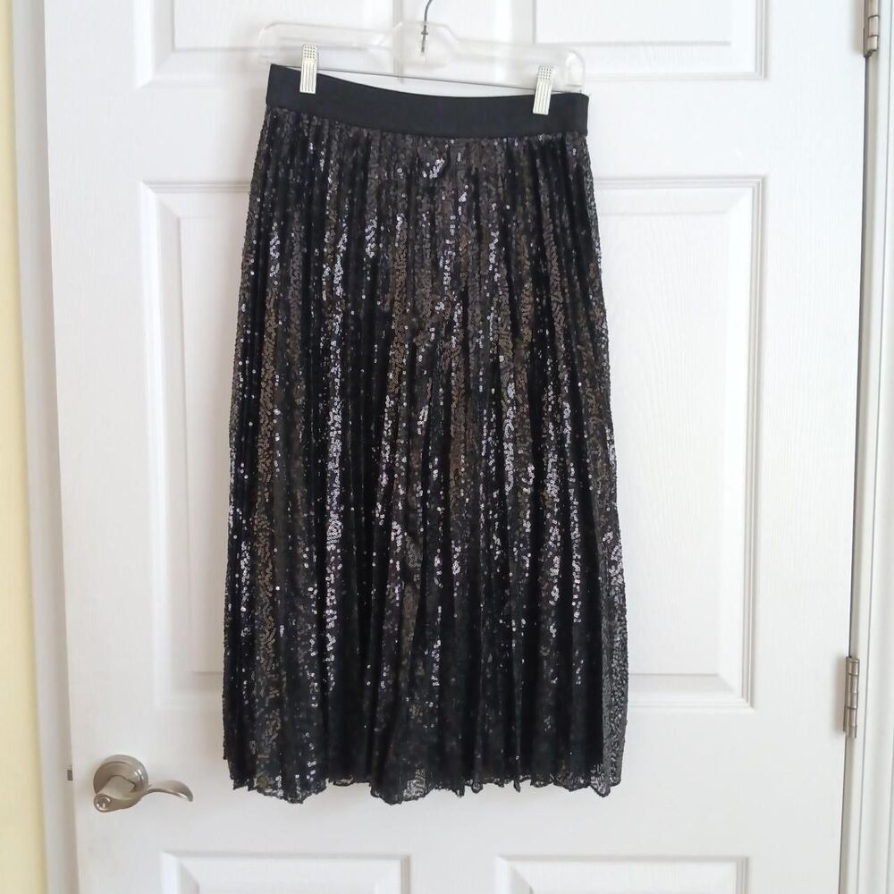 Simply Vera Vera Wang Pleated Sequin Midi Skirt Size Small